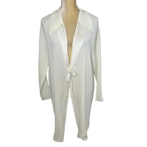 Babette Long Sleeve Jacket Duster Top EUC Size XL Off White/Ivory